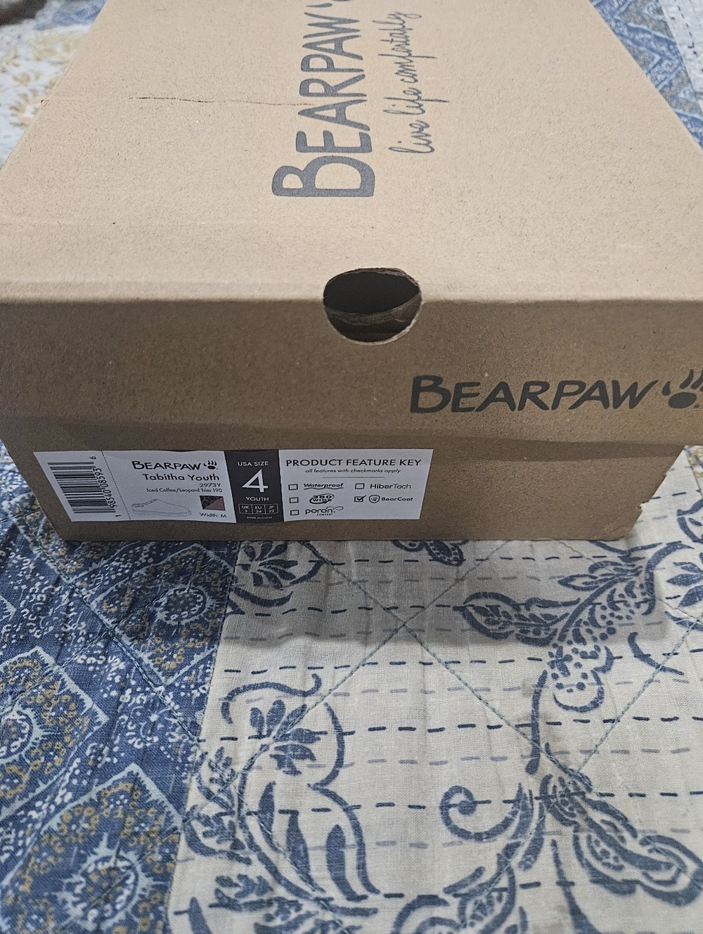 Bearpaw Shoe Box with Branding Leopard Print- Brown